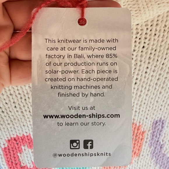 NWT boutique Bali wooden ships Happy Hour White Sweater cotton vacation XS - Picture 5 of 8